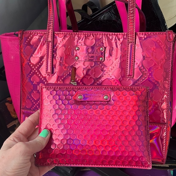kate spade Handbags - Kate Spade Vibrant Pink Tote Bag With Pouch